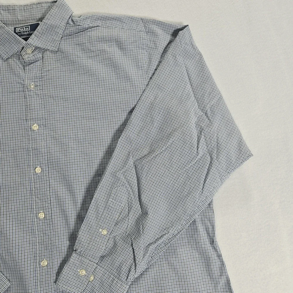 Polo Ralph Lauren Estate Shirt Mens 18 2XL Blue Classic Fit Button Up